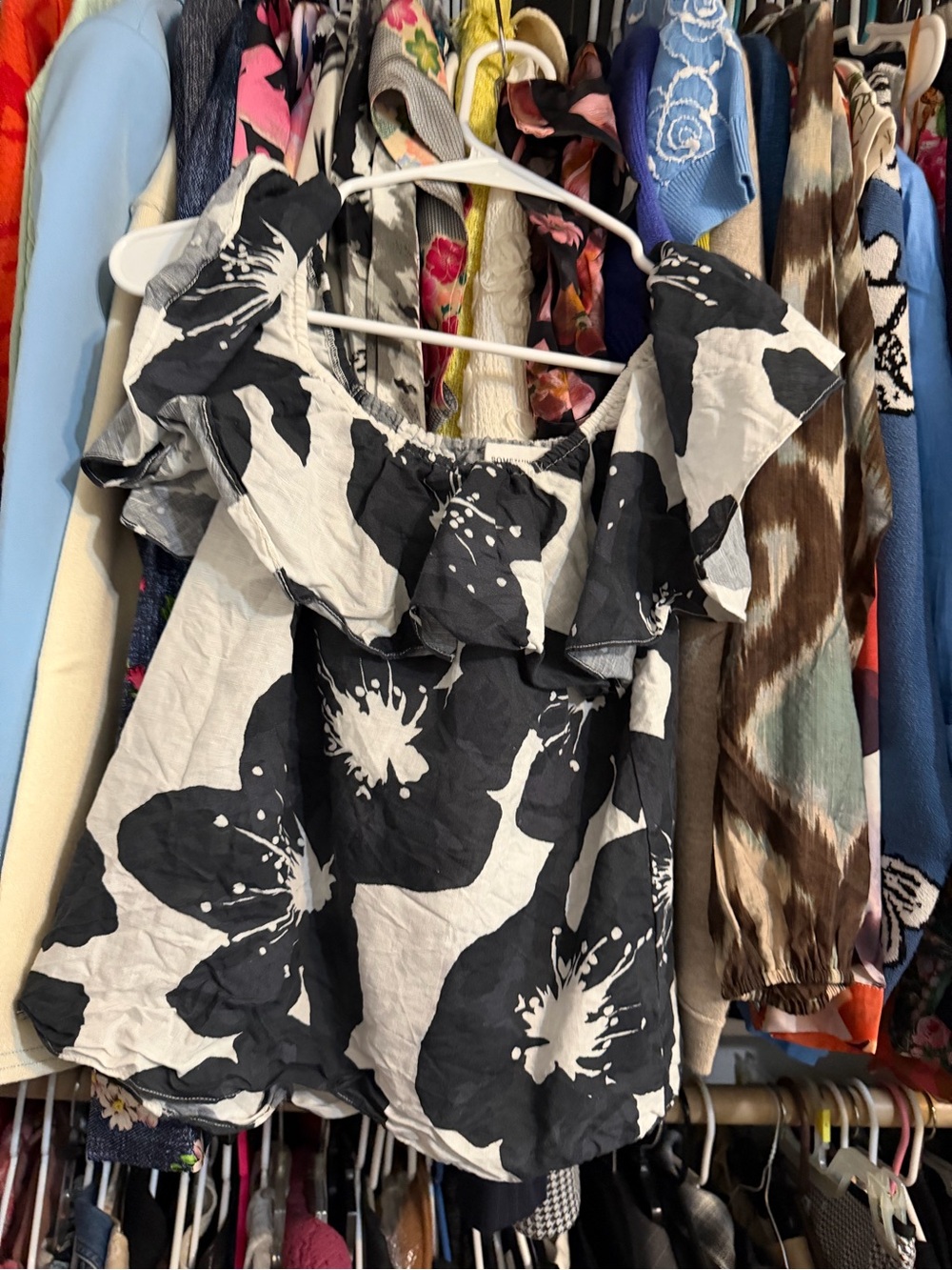 Something navy linen top small
